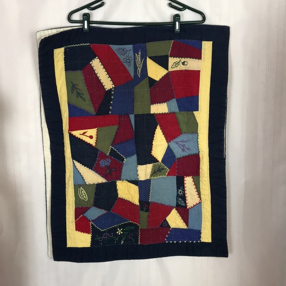 Vintage Queen Size Hand Quilted Crazy Quilt - Picture 11 of 13